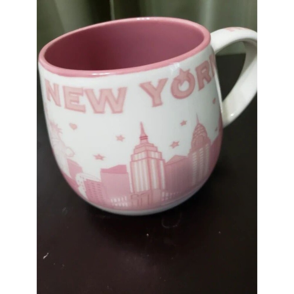 New York City Pink Skyline Souvenir Coffee Mug Ceramic Cup